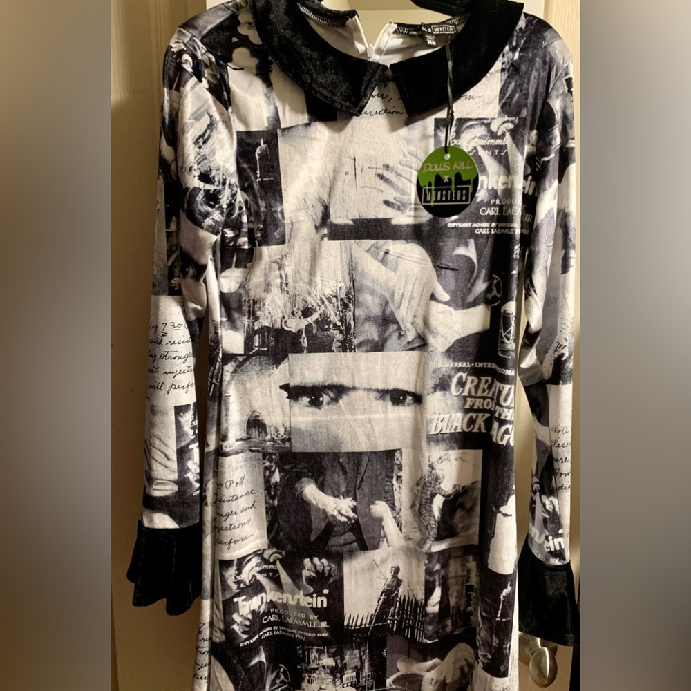 NWT Dolls Kill Universal Monsters new velvet dress so XL